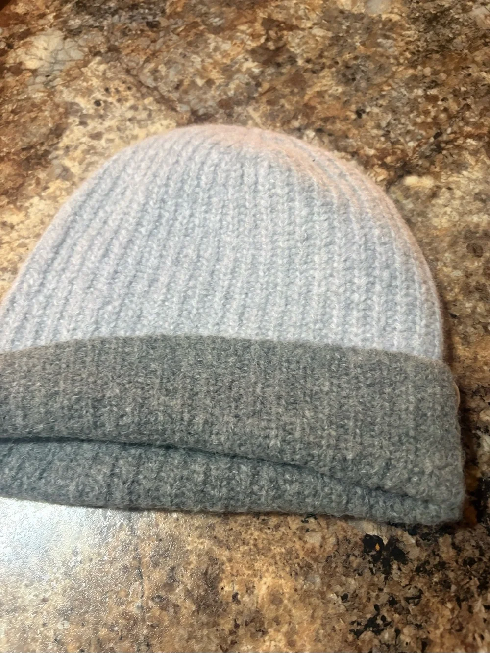 Carve Designs Kids Light Pink and Gray Fold-Over Beanie